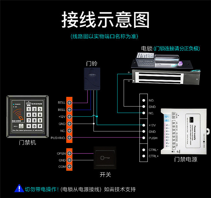 盖卓电子门禁系统一体机电磁锁磁力锁刷卡锁密码玻璃门禁锁699